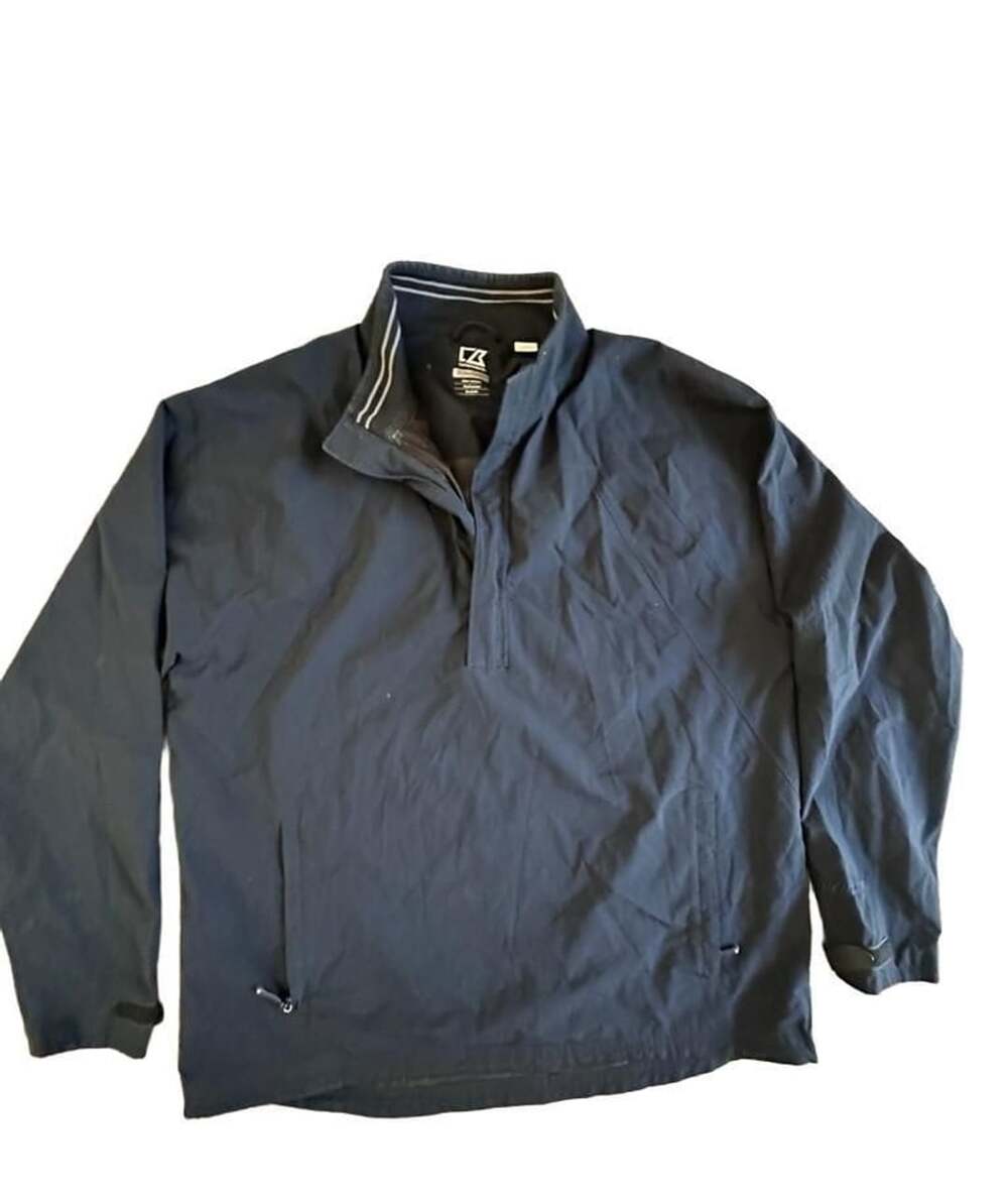 Cutter & Buck CB WeatherTec 1/2-Zip Wind Jacket Navy Blue Penske Golf